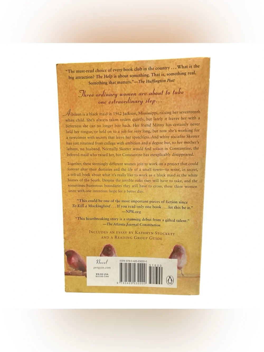 Novel- The Help by Kathryn Stockett-Paperback